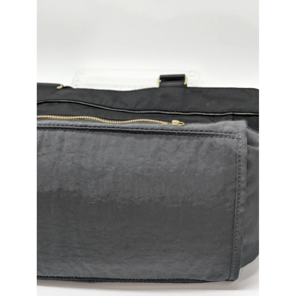 Kipling Black Nylon Laptop Tote Shoulder Bag Travel Work Gold Hardware 20x12